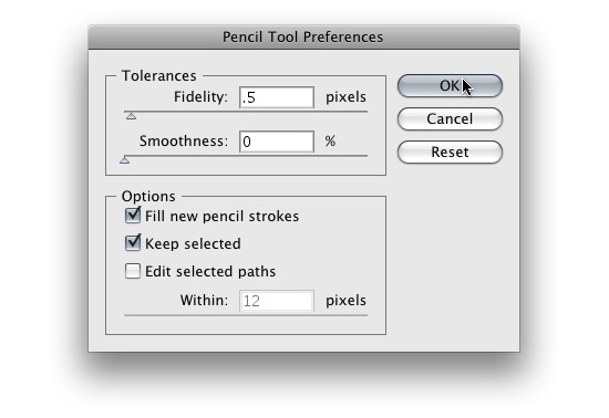 Pencil Tool’s Preferences