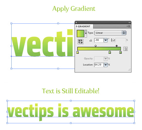 gradient text vector