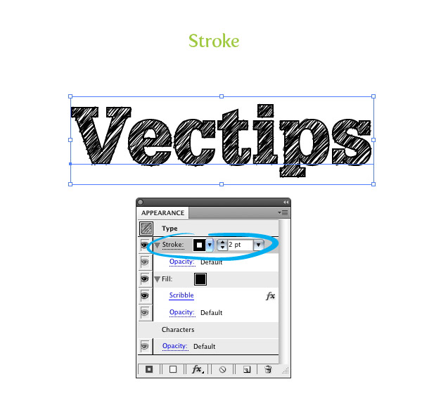 add stroke to sketch font