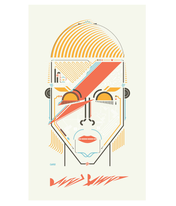 David Bowie's portrait by Leandro Castelao