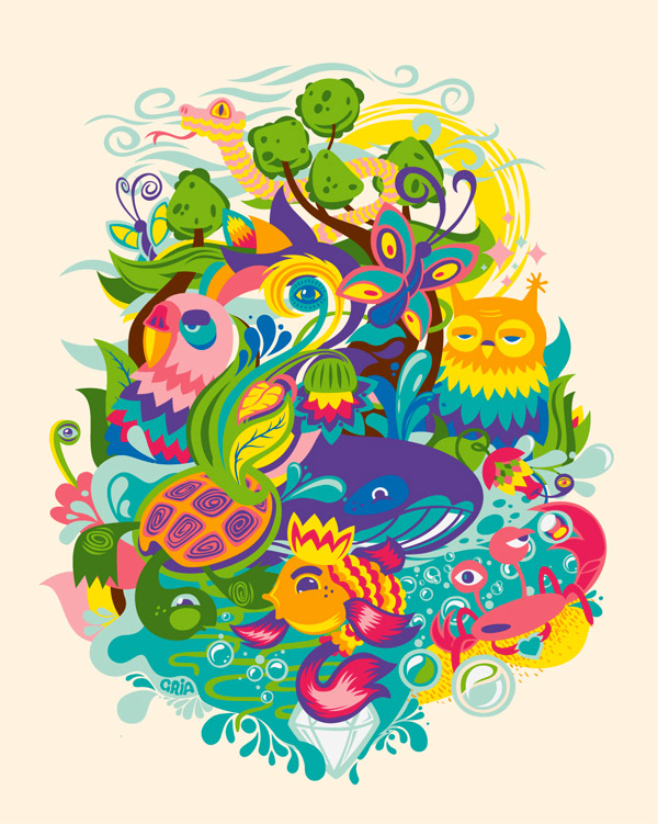 Gaia contest tee illustration by Konstantin Shalev