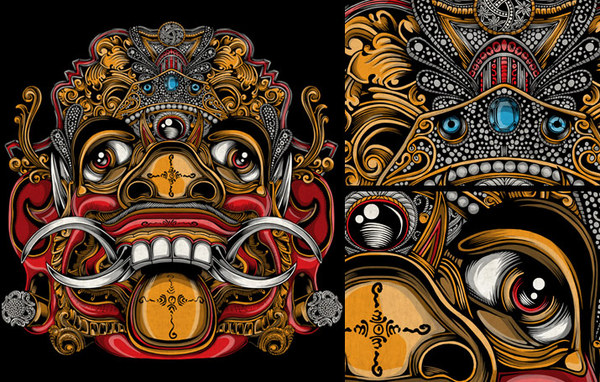 Balinese Mask Set by Pale Horse
