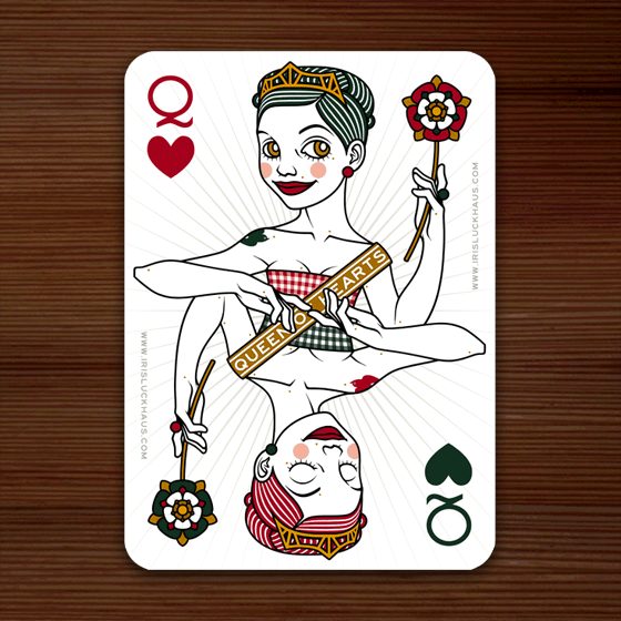 Queen of Hearts playing card for Zeixs by Iris Luckhaus 