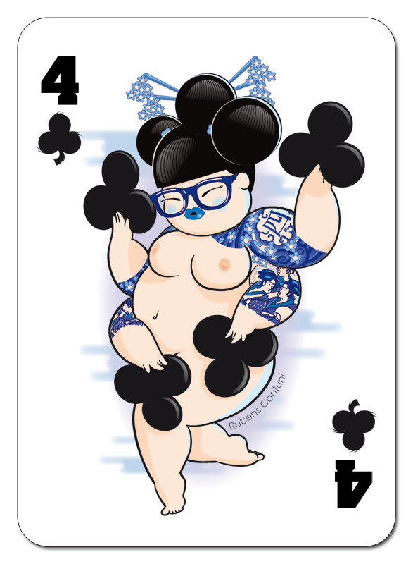 4 of clubs by Rubens Cantuni