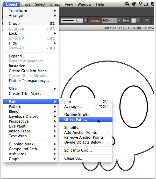 Cartoon Skull Sticker Vector