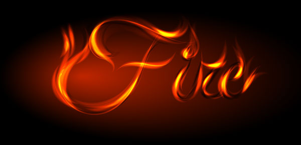 fire text effect final image