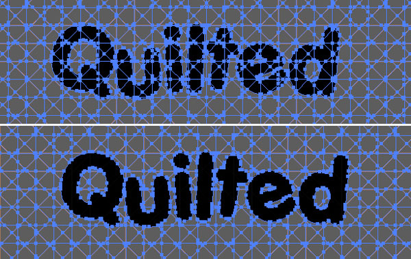 quilted text vector