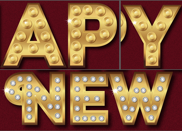 happy new year vector text