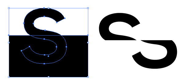 3D split text vector effect