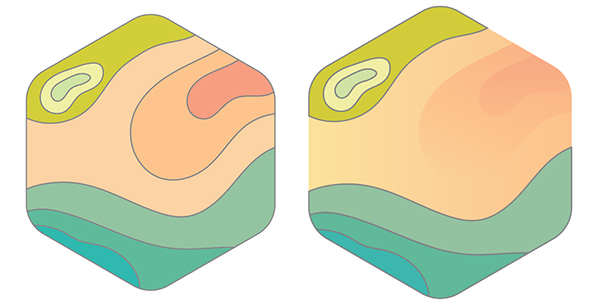 how to create an abstract topographical map icon