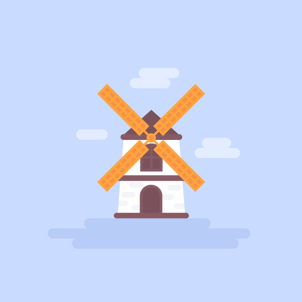 how to illustrate a flat windmill vector in Adobe Illustrator