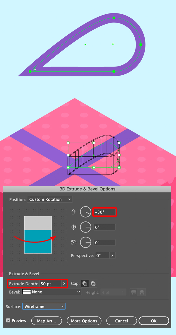 create bow for the isometric christmas present