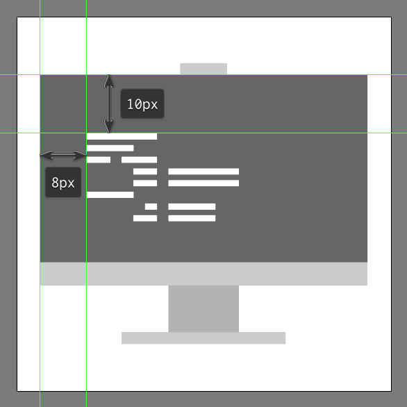 use rectangles to create “coding lines”