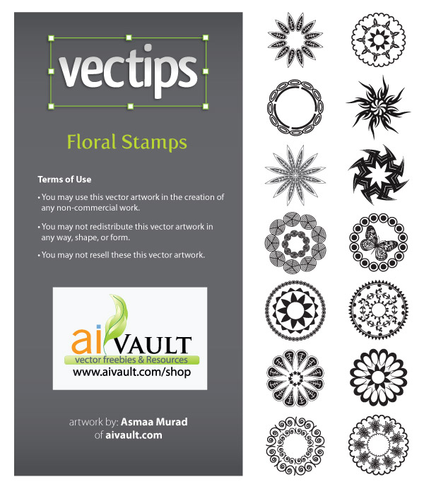 floralstamps 01 Freebie: 14 Exclusive Floral Stamps Vectors